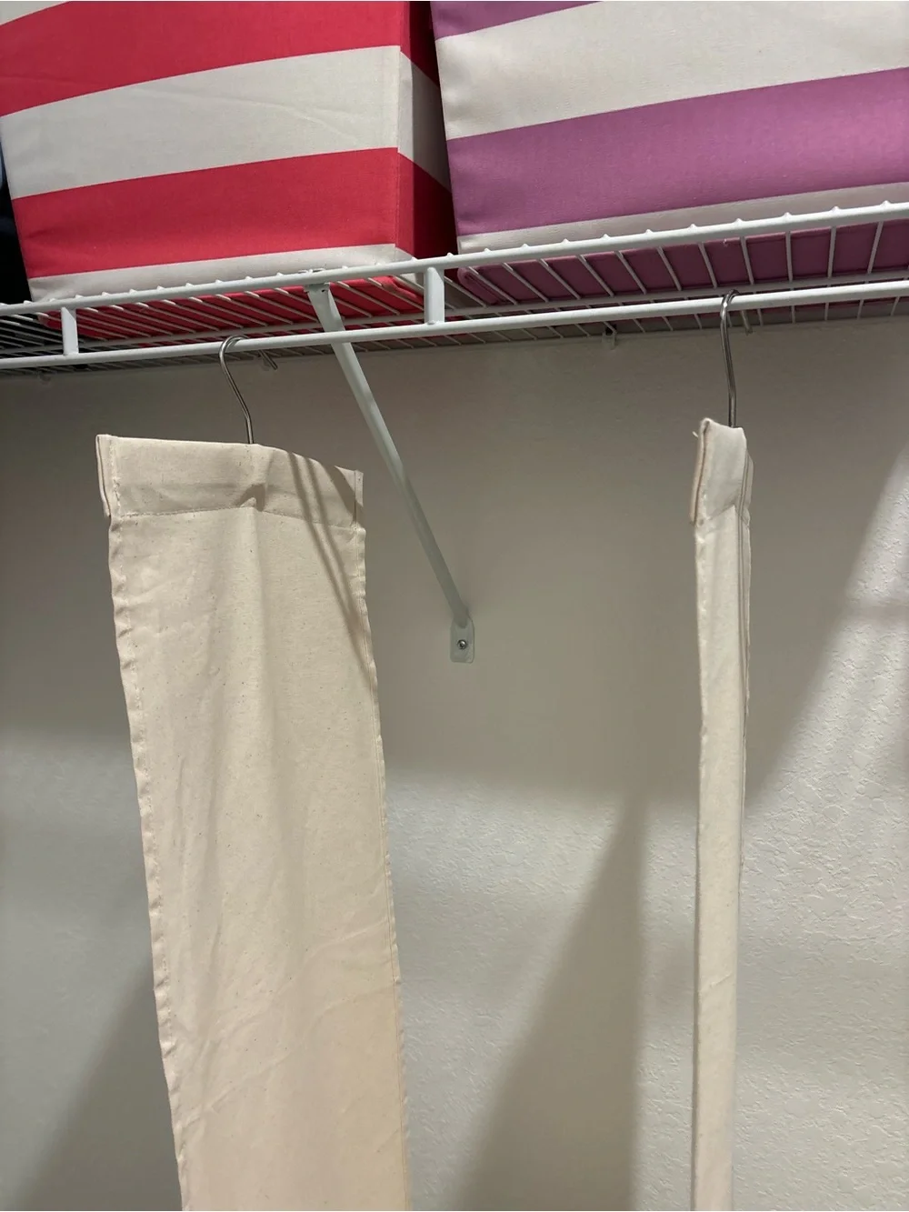 Canvas Hanging Closet Organizer – Cream 8-Shelf Storage
